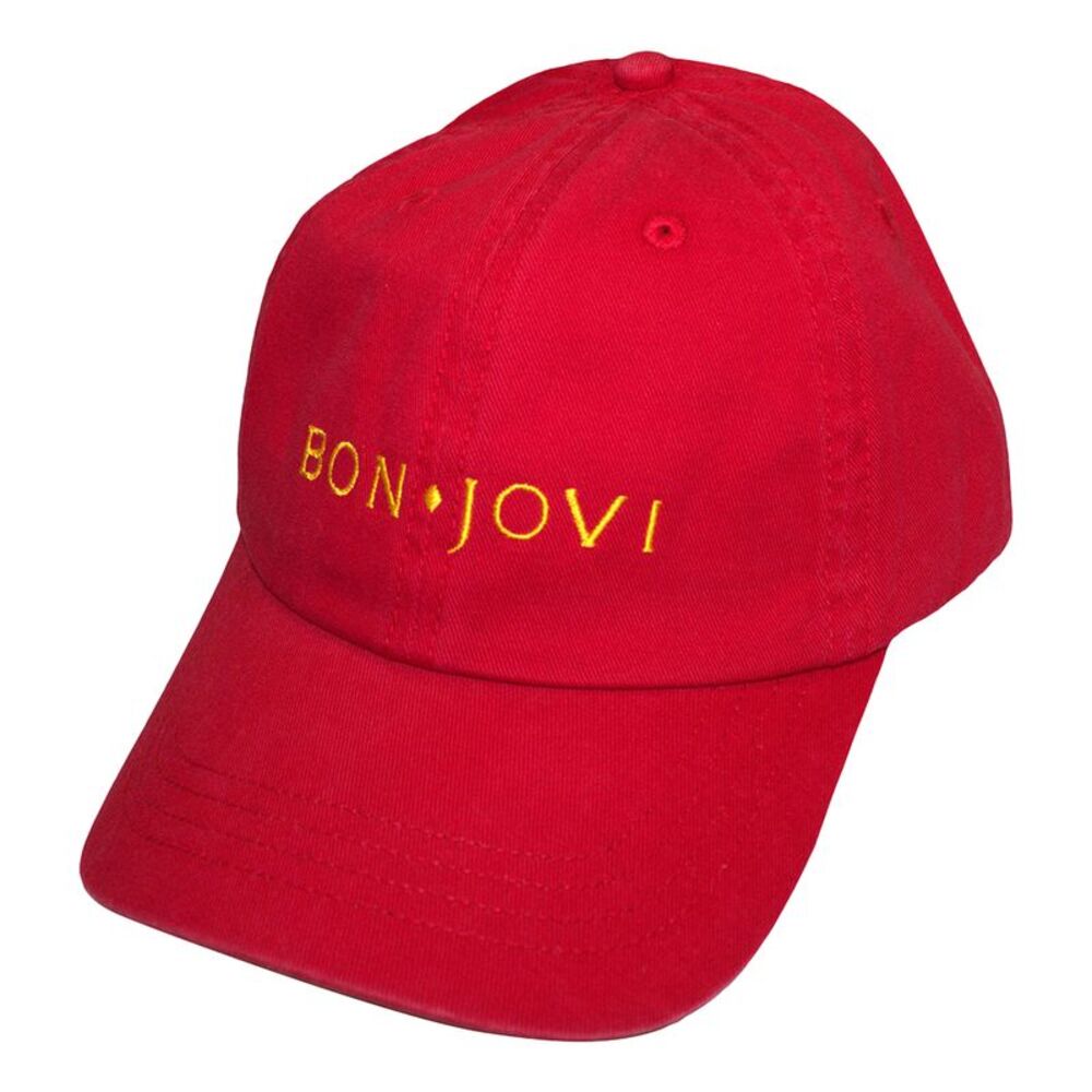 Bon Jovi Unisex Adult Logo Baseball Cap / Red
